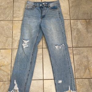 BDG light wash jeans, size 28, distressed